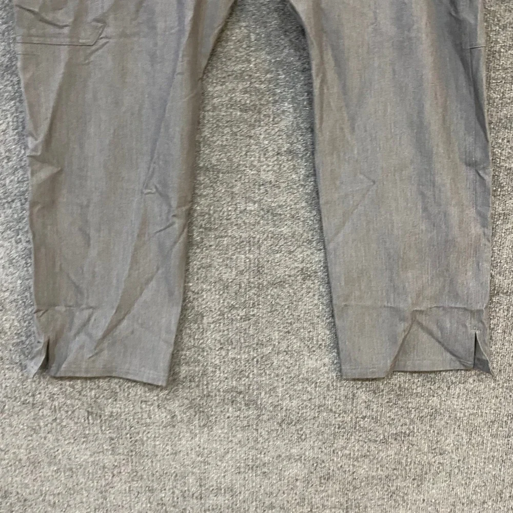 FIGS Technical Collection Scrub Pants XXL Gray Heathered T21004 Teal Drawstring
